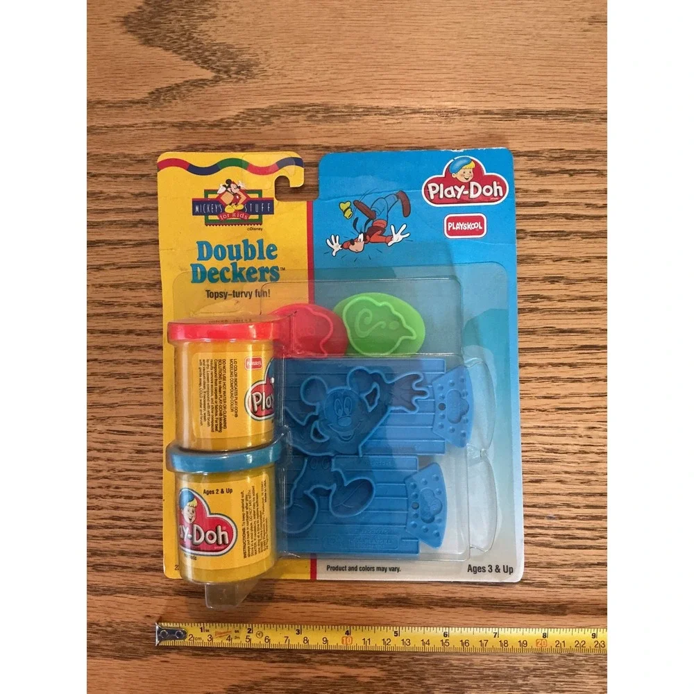 Vintage 1992 Disney Mickey Mouse Play-Doh Double Deckers & Colorforms Travel Pak